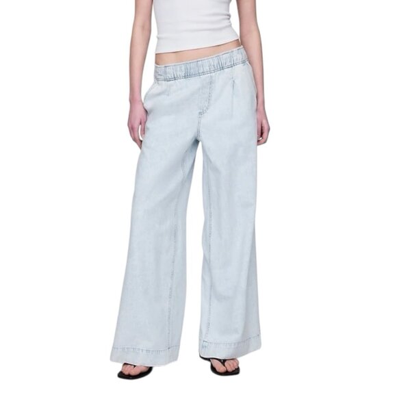 NWOT GAP High Rise Tall Baggy Wide Leg Lightwash Ultrasoft Denim Jeans Sz Medium - Picture 5 of 15